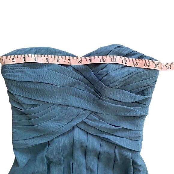 David’s Bridal | Crinkle Chiffon Dress with Cascade Skirt, Size 0 - Picture 7 of 12